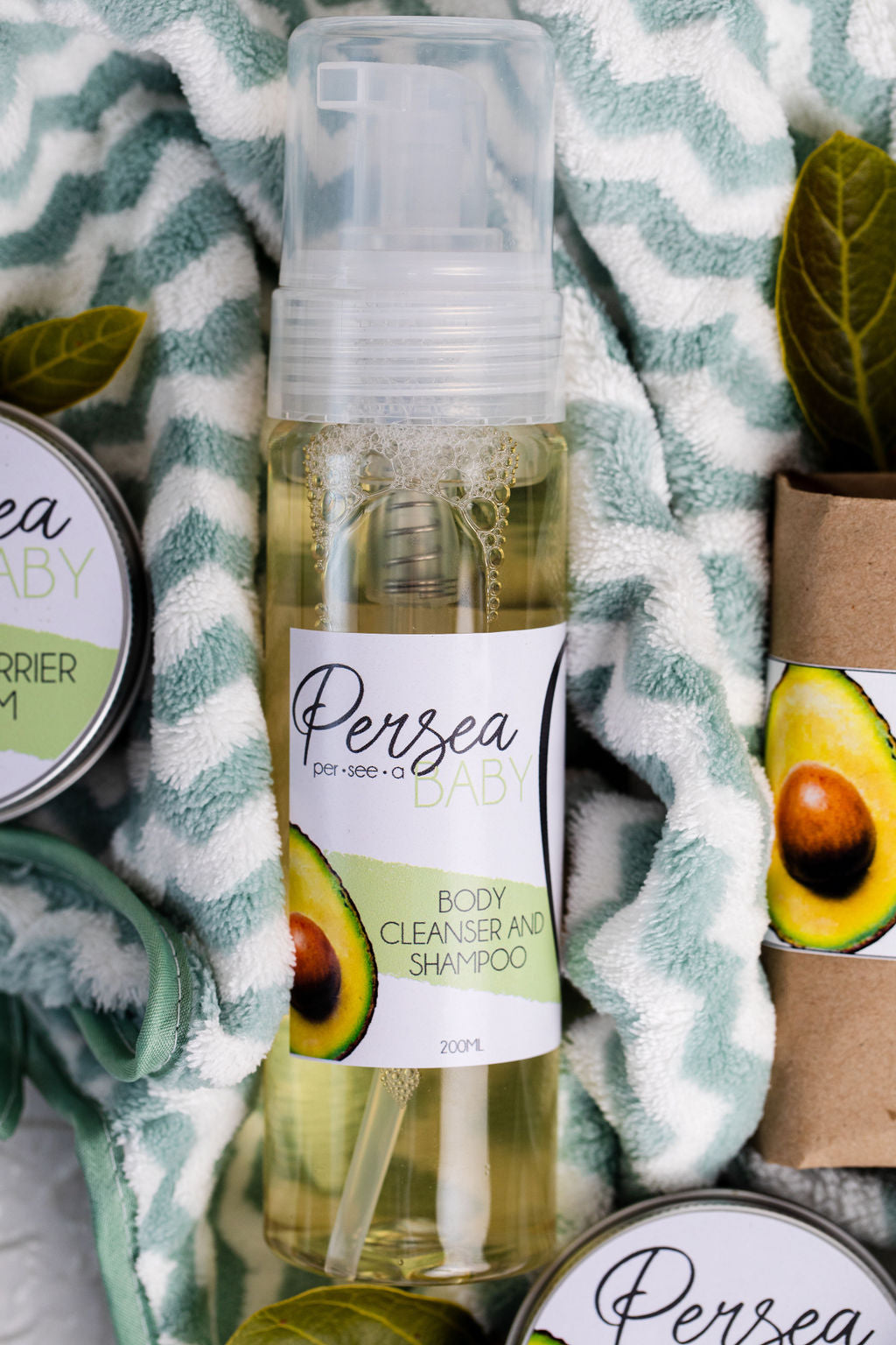 Persea Baby Body Cleanser and Shampoo. All Natural.