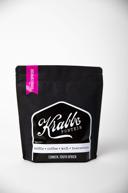 Krabbefontein Karibu Espresso Blend Coffee. Best Coffee in South Africa.