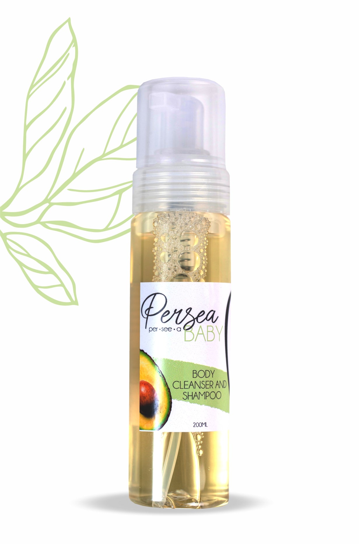 Persea Baby Body Cleanser and Shampoo. All Natural.