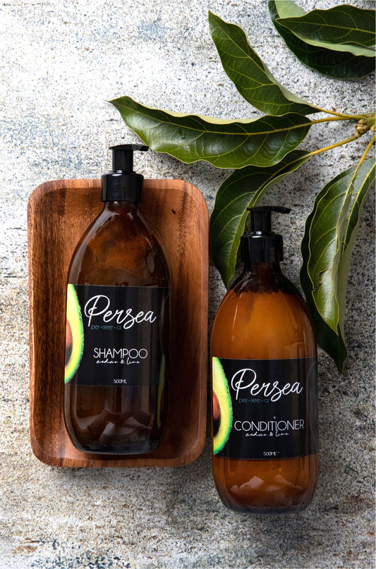 Persea Avo Shampoo. Cedar and Lime Scented. Phosphate and Paraben free. All natural. Best Shampoo ever.